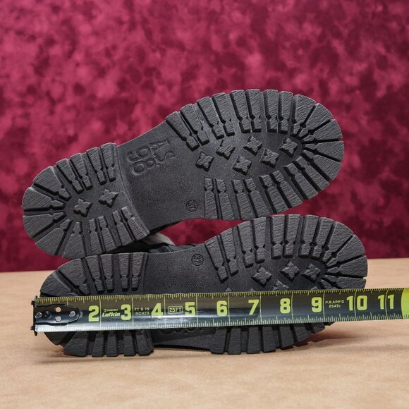 AS98 Women Darr Grey Leather Strap Zip Platform Combat Boots sz 6-6.5US EUR37 - Picture 7 of 8